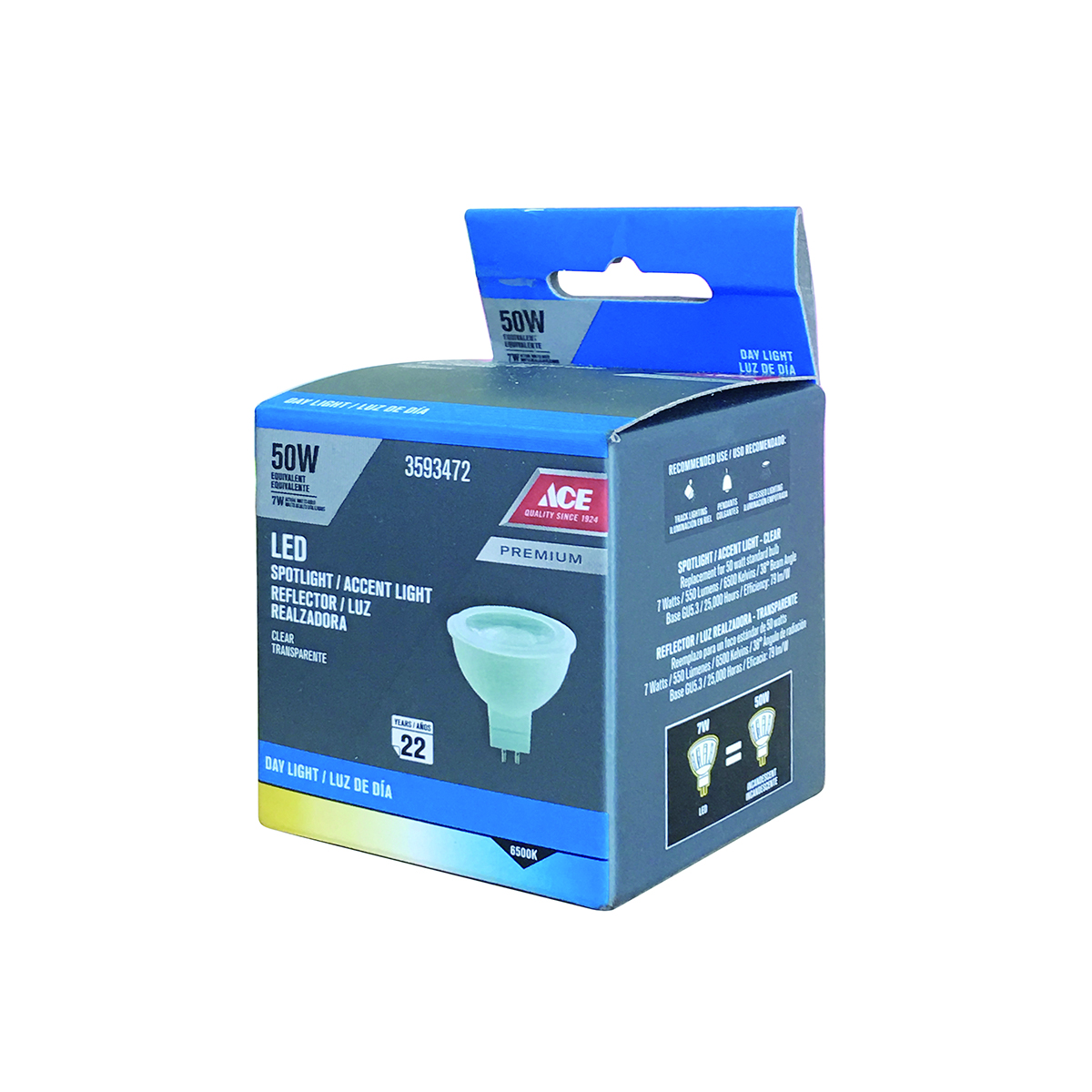 Product Ace LED Bulb Torpedo Candelabra, 3 Watt, E14 Clear, 200 Lumens